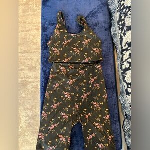 Terez x Black Iris Wild Flowers TLC Bralette & Bike Shorts